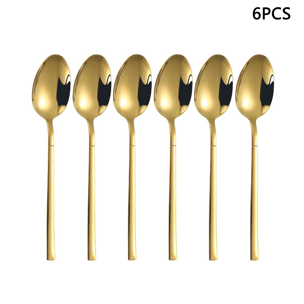 4/6/16/24pcs Gold Stainless Steel Cutlery Household Knife, Fork and Spoon Cutlery Set for Home Restaurant Hotel Party