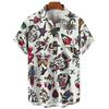 Camicia da uomo stampata in 3D a tema Umanistico Uomo/Donna Moda Casual Maniche Corte Camicie Colletto Bottoni Top Abbigliamento Unisex Oversize
