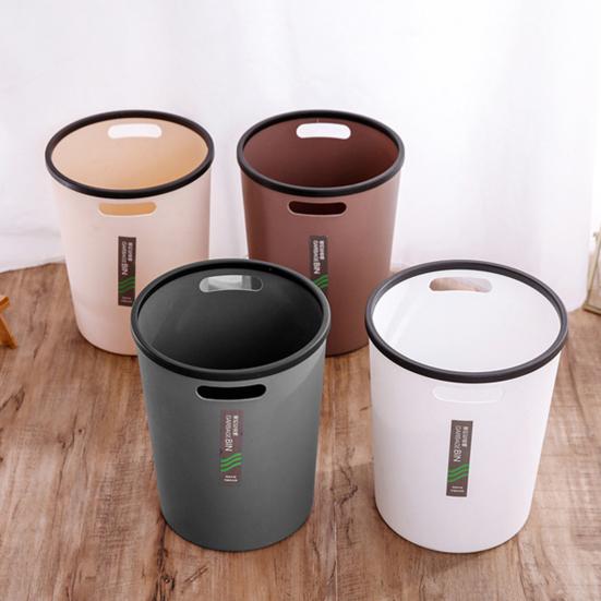 Garbage Bin Modern Style High Capacity Large Opening Shatterproof with Compression Ring Keep Tidy Smooth Surface Household Large Trash Can for Home