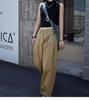 2026 New Style Women's Khaki High-Waisted Wide-Leg Drapey Casual Trousers