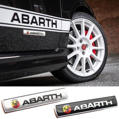 2Pcs/1Pair 3D Metal Car Fender Side Logo Car Door Rear Bumper Tail Door Emblem Badge Sticker for Abarth Punto124/125/500 Stilo Ducato