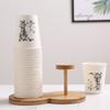 Disposable Cup Storage Holder Water Tea Cups Dispenser Rack Shelf with Longer Stick Mug Display Stand Home Organizer