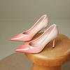 Sexy versatile pointed high heels women's 2025 new fine heel fashion temperament gradual change color patent leather light mouth single shoes