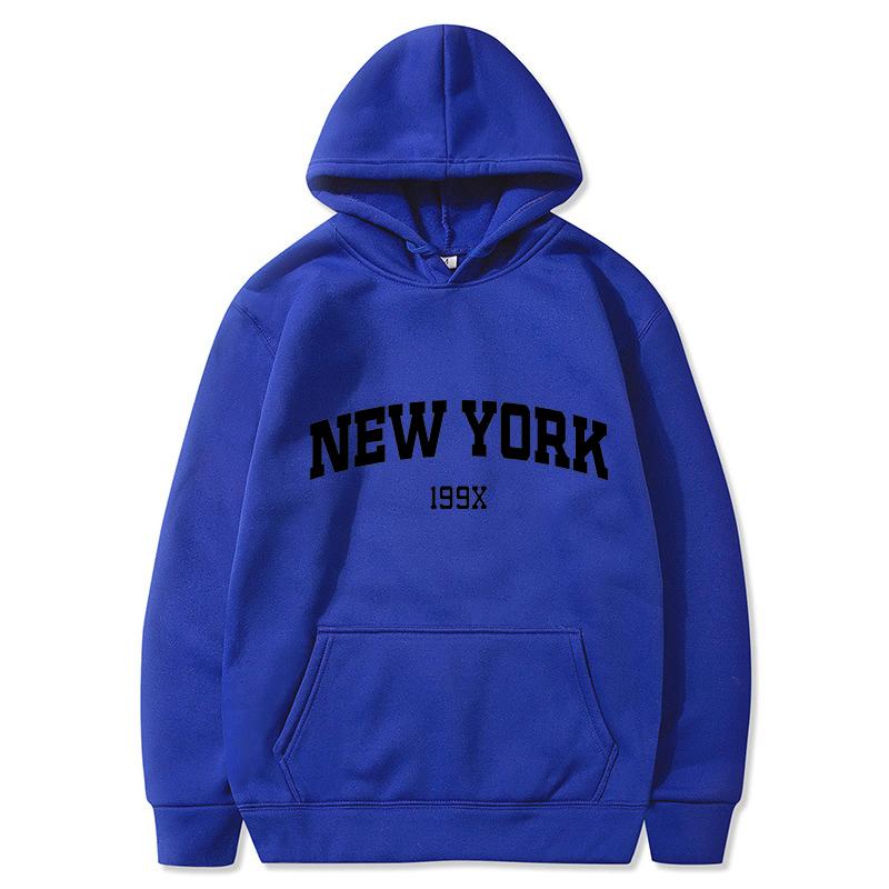 New York 199X Osobní Dopis Mikina s kapucí Pánská Móda Značka Dlouhý rukáv Neformální Pohodlné Tričko Sportovní Pánské Mikina s kapucí Top