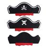 5Pcs Black Skull  Pirate Captain Cap Horror Felt Pirate Hat Party Supplies   Easter