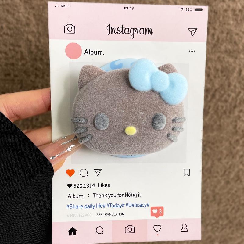 MagSafe-Compatible Cartoon Kitty Silicone Stand with Strong Magnetic Airbag Retraction