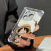 Clear Square Back Tube Case Protection For iPhone 13 15 Plus 14 Pro Max 12 11 16 ProMax Anti-Oxygen,Cartoon Pirate King Pattern Casing