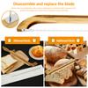 Bread Bow Cutter Serrated Bagel Cutter Stainless Steel Sourdough Bread Slicer Portable Bread Cutting Tool with Bamboo Handle
