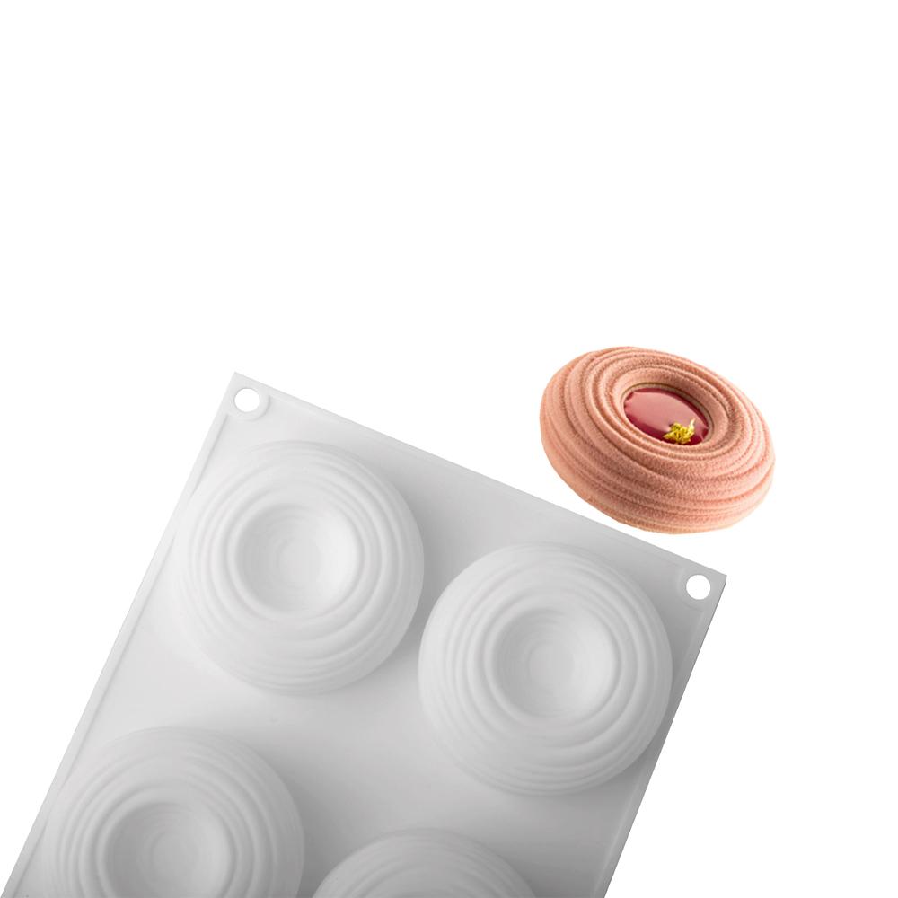 6-Cavity Concave Tornado-shaped Mousse Cake Mold French-style Western Pastry Baking Mold