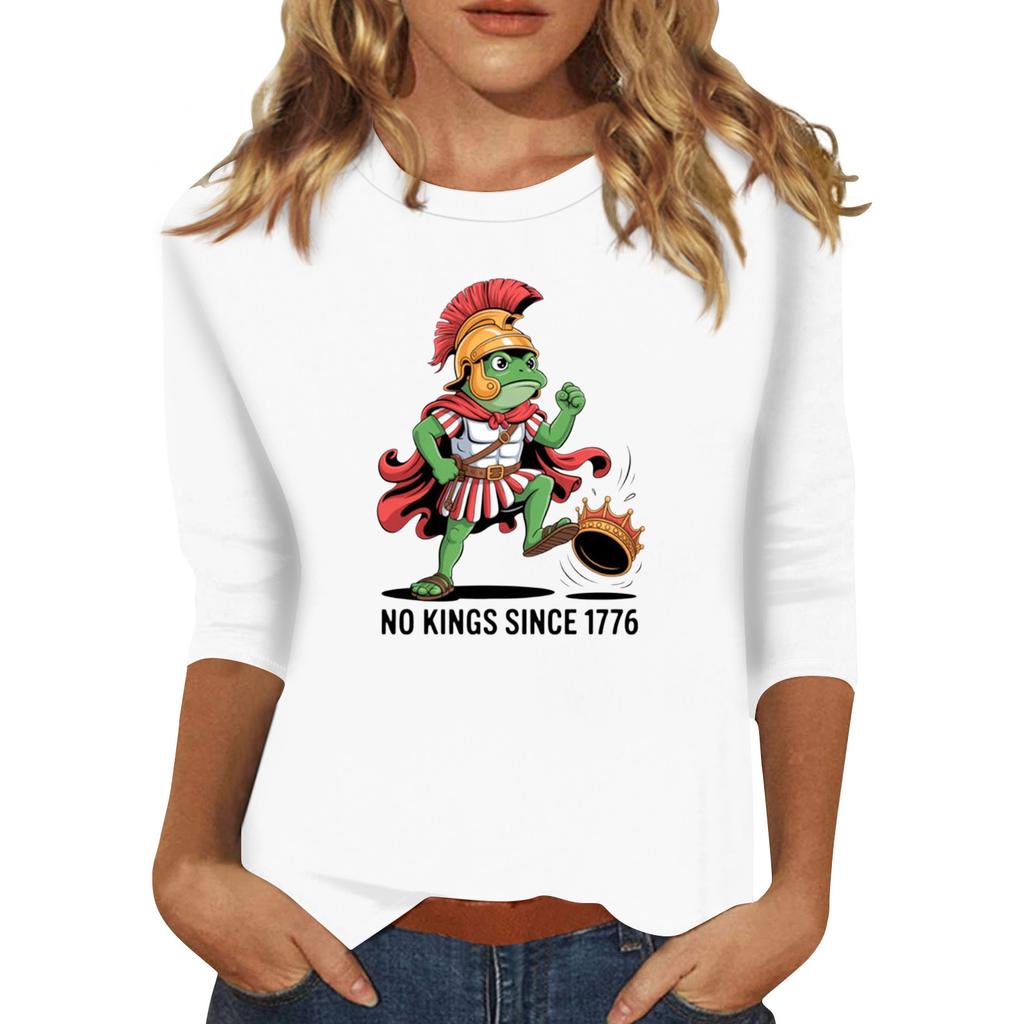 Women's Fashionable Casual Three-quarter Sleeve Round Neck Top