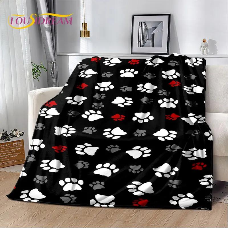 Pets Footprint Sole Series 3D Soft Plush Blanket, cobertor de flanela para sala de estar, quarto, cama, sofá, piquenique, capa para crianças
