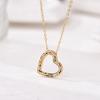 Fashion Heart Full Zinconia Pendant Charm Neklace For Women Stainless Steel Chain Choker Necklace Female Dainty Daily Jewelry