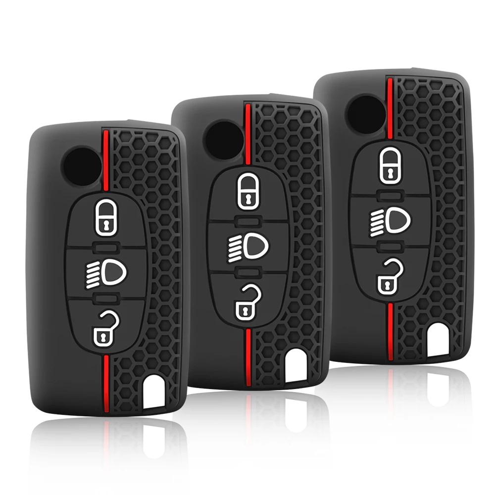 Silikonowe etui na kluczyk samochodowy do Citroena C2 C3 C4 C5 C6 Xsara Berlingo do Peugeota 207 307 308 407 607 807 Protector Fob