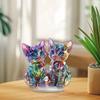 Statuetta di Gatto Colorata Ornamenti Miniatura di Gatto Colorato Sculture di Gatto Acrilico 2D Decorazione per la Casa Scultura di Animale a Colori Per Gatto