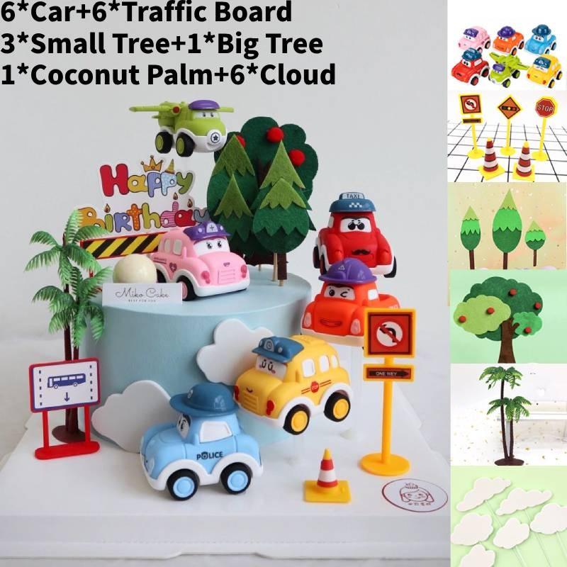 Decoration Cake Car Cartoon Cars 3 Children Birthday Baking Dessert Gift Flag