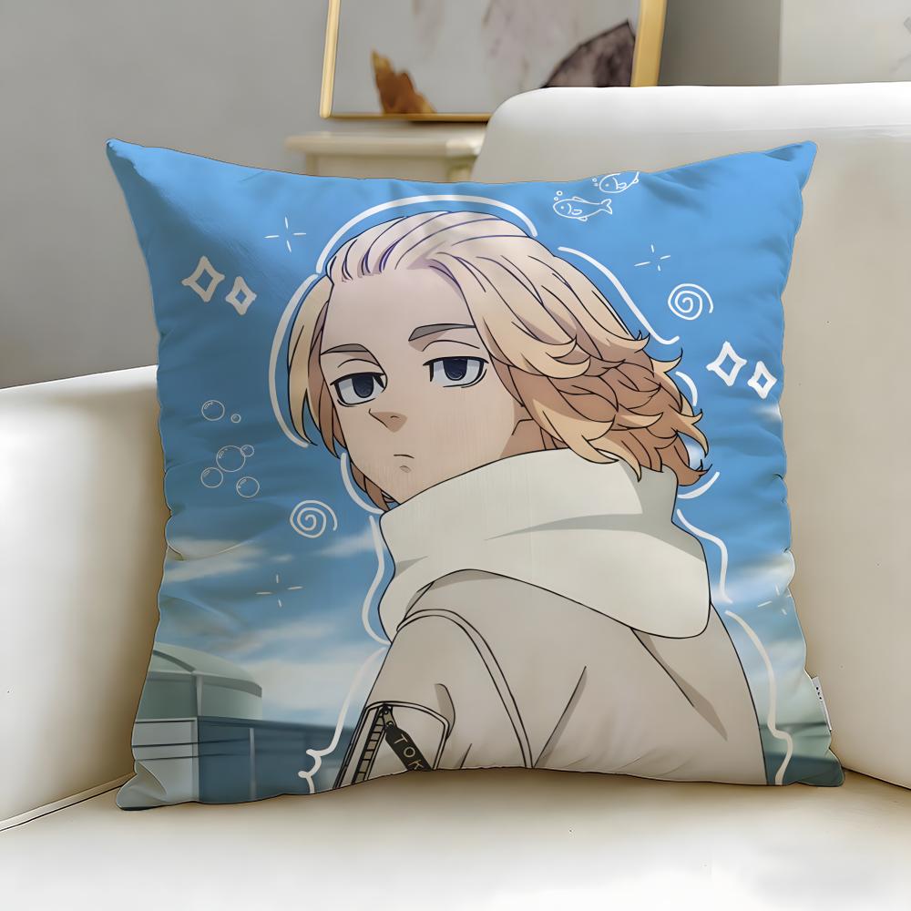 Popular Anime Tokyo Revengers Cushion Cover Soft & Easy-Wash Pillow Case – Versatile For Couch, Bed, Travel And Office