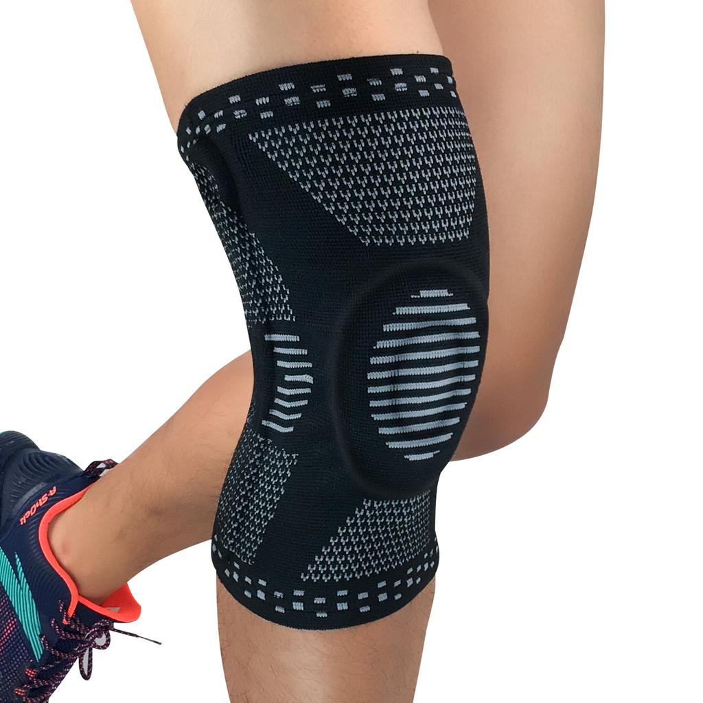 2 Pack Knee Brace Compression Sleeve Elastic Knee Wraps Patella Stabilizer Silicone Gel Spring Support Hinged Kneepads