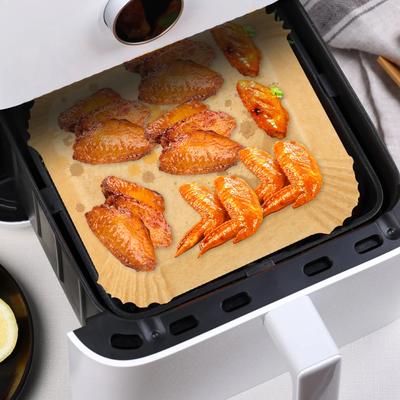 50/100ks - Papír do horkovzdušné fritézy Nepřilnavý Kuchyňské Pečení Podložka do horkovzdušné fritézy Olejoodolná Podložka na grilování v mikrovlnné troubě Vložka z pečicího papíru Příslušenství