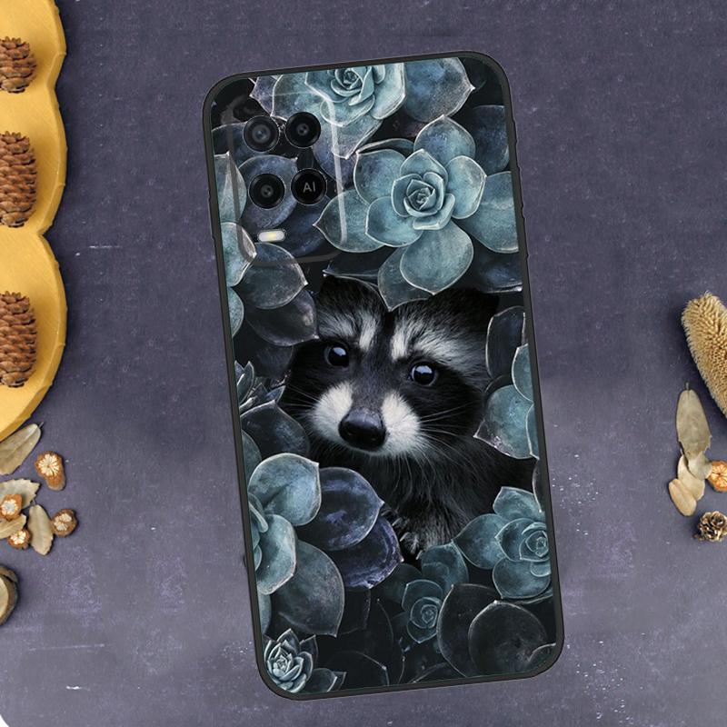 Cute Raccoon Phone Case For Oppo A94 A74 A54 A15 A18 A38 A58 A78 A98 A40 A60 A80 A16 A76 A96 A57S A17 A77