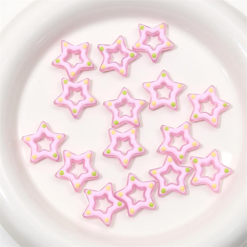 27mm Acrylic Handmade Hollow Star Beads For Jewelry Making DIY Bracelet Earring Phone Chain