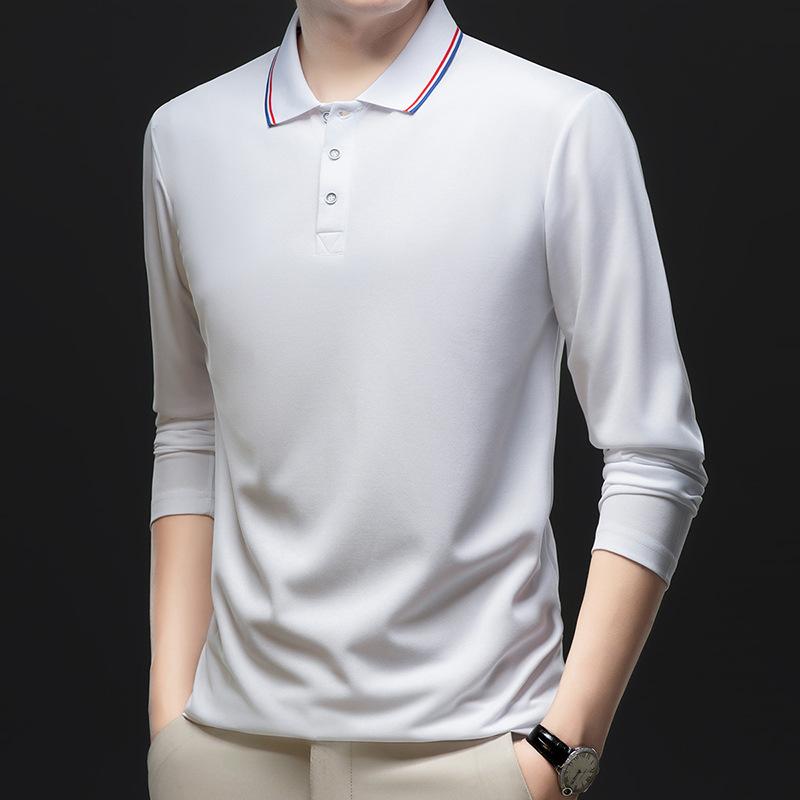 Men S Long Sleeve Polo Shirt Casual Solid Color Top