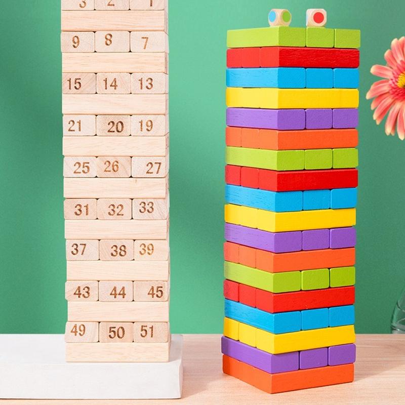 Kinder Holz Stapeln Hoher Balance Puzzle Stapeln Holz Zeichnen Bausteine Balance Brettspiel Spielzeug