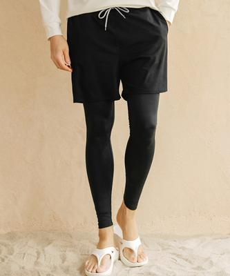 Tyubeuteuli Men'S 2-In-1 Multi Pants Water Leggings A601 Black