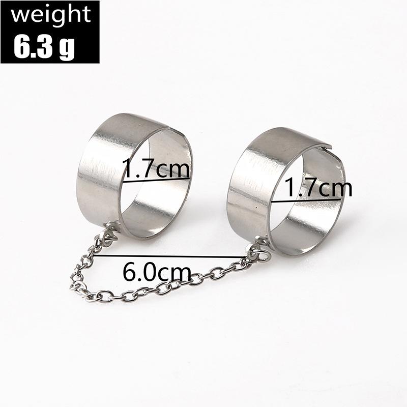 Partner Reťaz Dva prsty Jednodielny prsteň Kreatívny Ins pocit Otvorený prsteň Prsteň