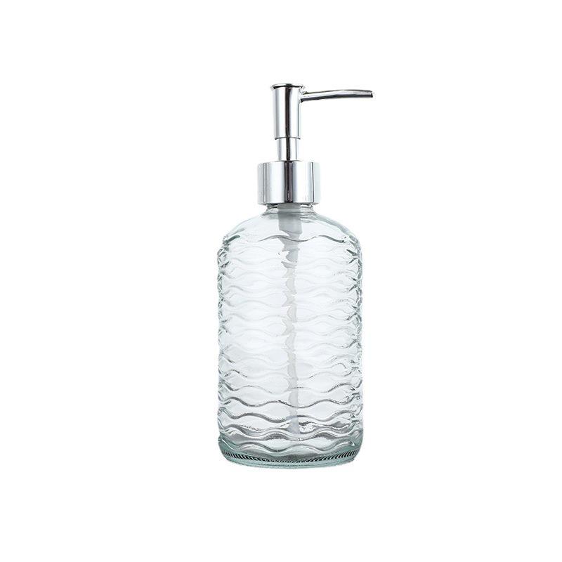 Transparent Glass Pump Bottle for Soap, Shampoo, & Shower Gel