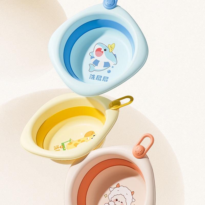 Folding Wash Bowl Wash Tub Wash Basin Foldable Wash Tub Lanyard Design Bathing Basin Wash Bowl For Daily Face Washing Hand