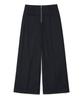 MILLO WOMEN Zipper Wide Trousers [Deep Navy]