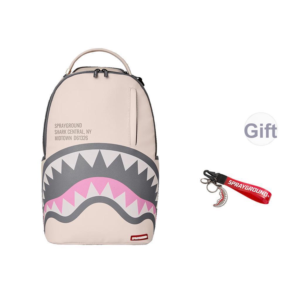 New SPRAYGROUND Shark Mouth PVC Backpack Beige W1035715