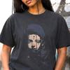 Abstract Female Portrait T-Shirt | Minimalist Stencil Face Art