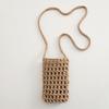 New Hollow Knitting Phone Bag For Women Colorful Hand Woven Shoulder Crossbody Bag Simple Travel Beach Handbag Small Purse Pouch