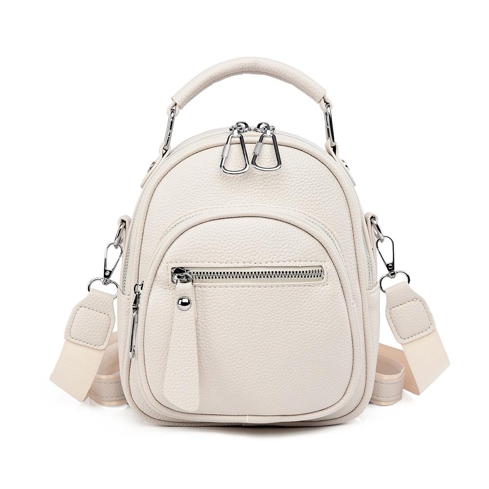 

Women s High-End Casual PU Leather Shoulder Handbag and Backpack брудно-білий