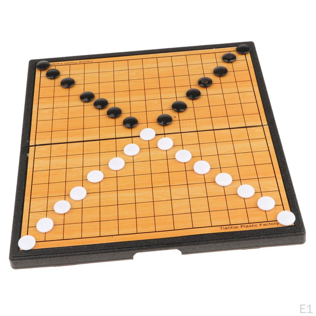 Folding Board Chinese Gobang for Traditional Games Travel, Plastic Chess Material