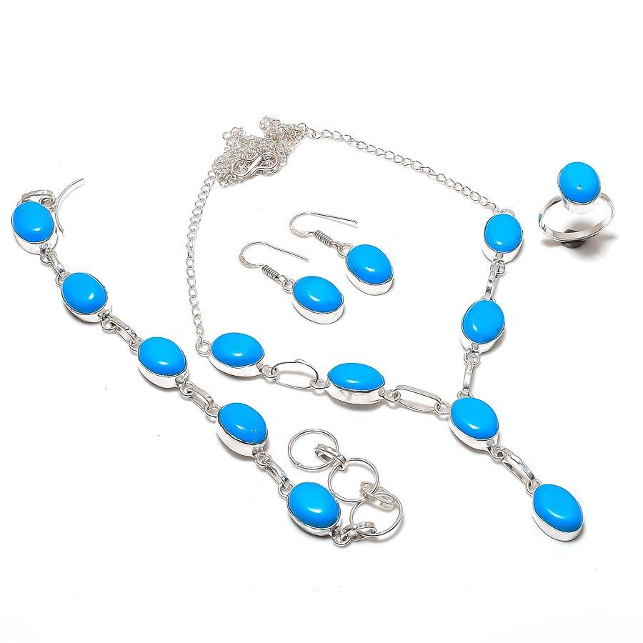 Natural Arizona Turquoise Gemstone 925 Sterling Silver Jewelry Necklace 18 ASN-6054