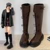Fashion Winter Thick Sole Plush Woman Knee High Boot Fashion Butterfly-knot Back Zippers Shoes Women's Slim Knight Long Booties