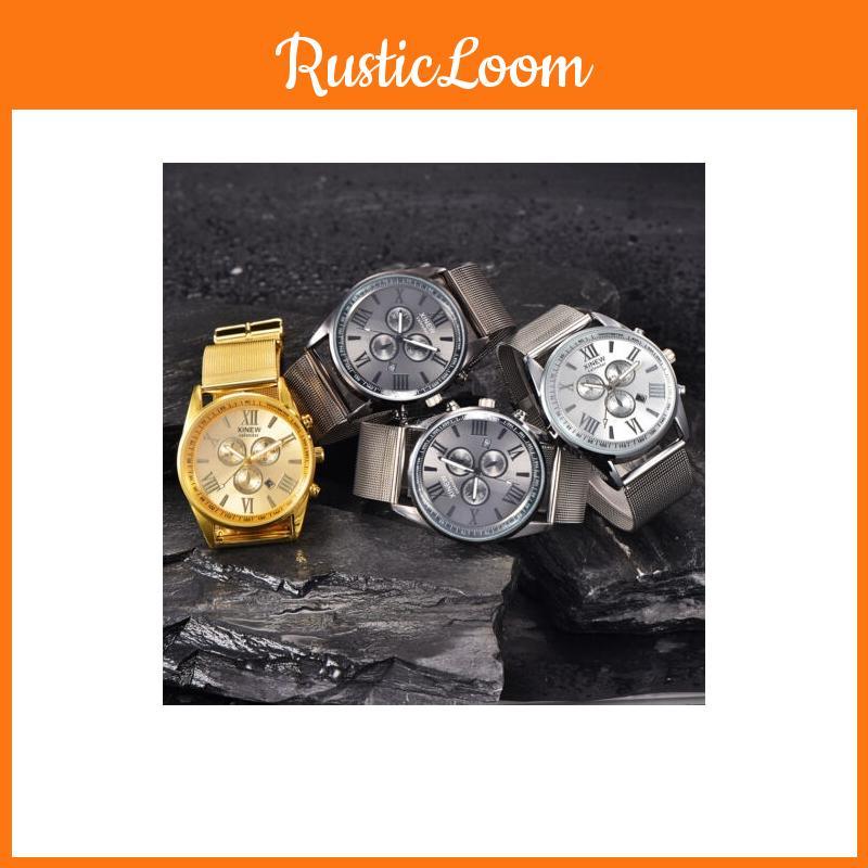 Premium Quality Mens Stainless Steel Military Watch With Elegant Date Functionality