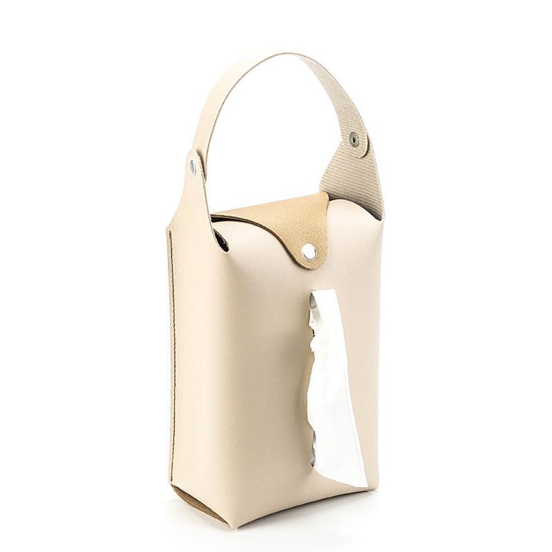 

Коробка для салфеток для автомобиля, подвешиваемая, модная, кожаная, для гостиной, ванной комнаты, сумка для хранения бежевый