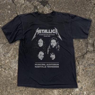Metallica Wherever We May Roam Tour 1992 Unisex Black T-shirt Size S-5XL Unisex T-Shirt