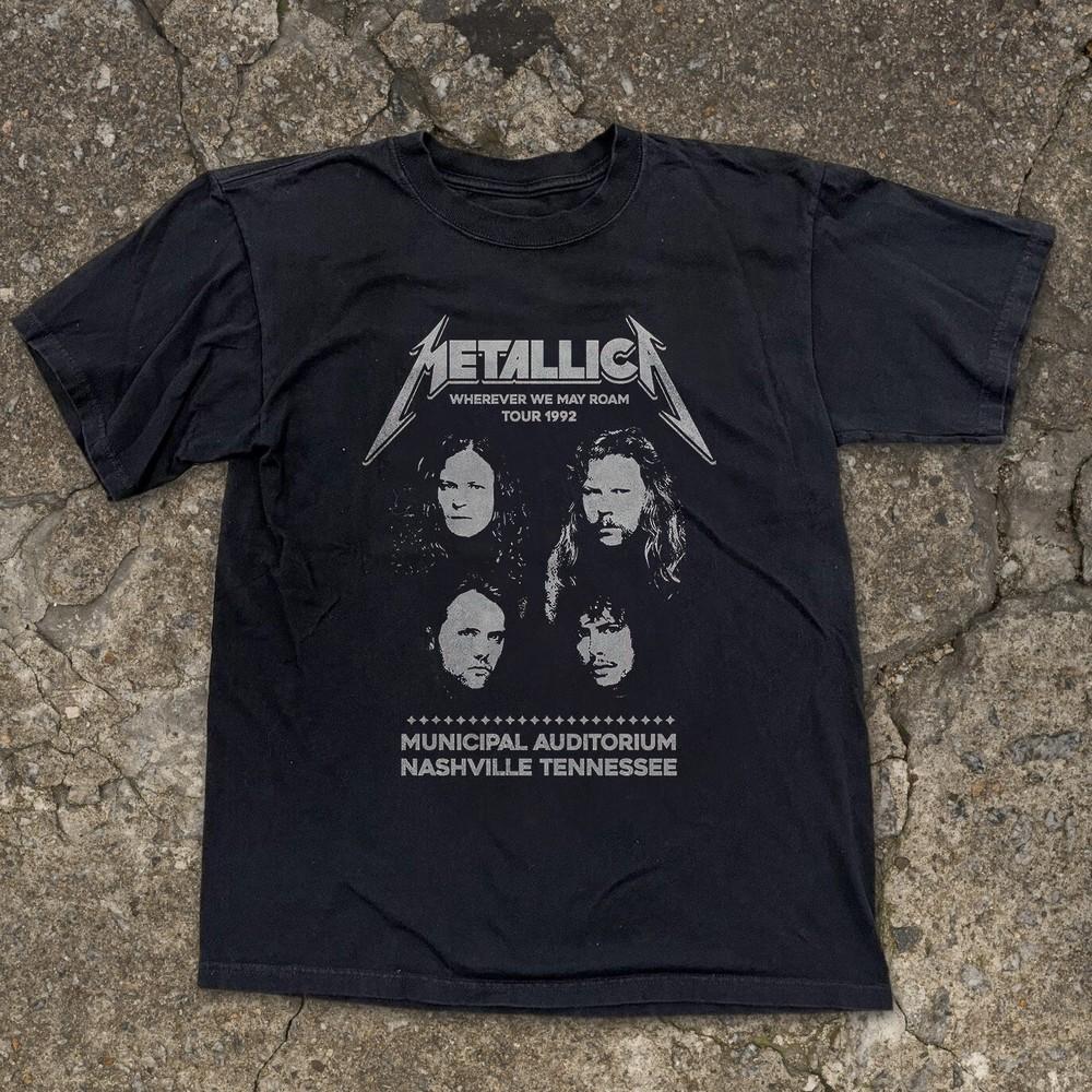 Metallica Wherever We May Roam Tour 1992 Unisex Black T-shirt Size S-5XL Unisex T-Shirt XXL