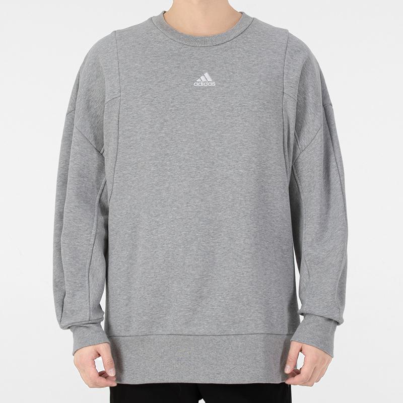 Adidas Internal Fleece Crew Neck Long Sleeve Sweatshirt Men Tops Gray HB6560