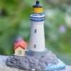 Mediterranean Style Small Lighthouse Ornament Micro Landscape Resin Craft