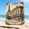 1pc Parisian Architecture Print Outdoor Blanket, Lightweight Polyester,