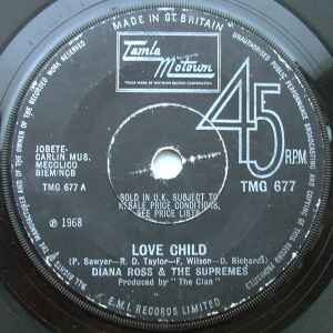 

7inch Record SUPREMES - Love Child TMG677 Tamla Motown 1968 UK Soul/Funk Used