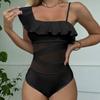 Sexy One Piece Swimsuit Women Summer Swimwear Bathing Suits Black Mesh Swimsuits Beach Pool Bikini