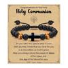 HX6F Customizable Crosses Bracelet for Godson Son Nephew Confirmation Ceremony