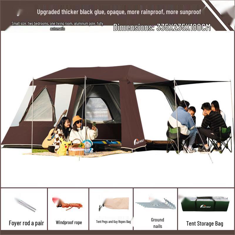 OEING Automatic Quick-Setup 2-Room Camping Tent Small
