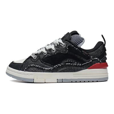 Li Ning Weiwu Golden Comfortable Versatile Durable Lightweight Low-Top Skate Shoes Women Sneaker Black AECS074-9